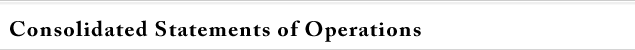 Consolidated Statements of Operations