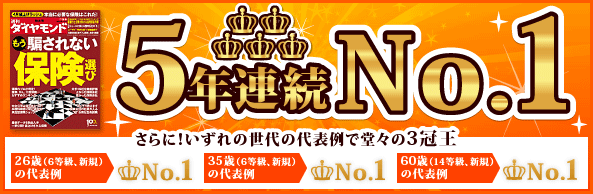 自動車保険料ランキング5年連続 第1位