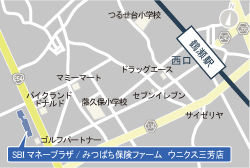 ウニクス三芳店の地図