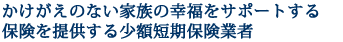 かけがえのない家族の幸福をサポートする保険を提供する少額短期保険業者