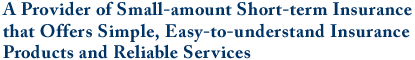 A Provider of Small-amount Short-term Insurance - Simple Insurance Products with Affordable Premiums