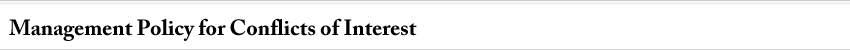 Management Policy for Conflicts of Interest