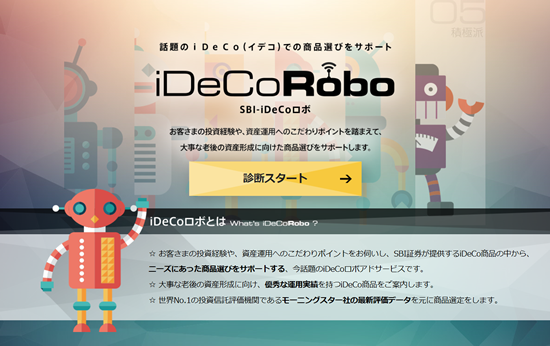 「SBI-iDeCoロボ」画面イメージ