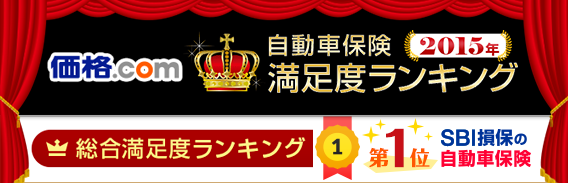 2015年版 価格.com自動車保険(満足度)ランキング「総合満足度」「保険料満足度」第1位