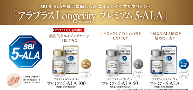 SBI 5-ALAを贅沢に配合したエイジングケアサプリメント「アラプラス